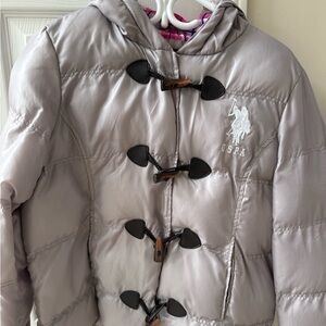 U.S. Polo Assn. Gray Bomber Jacket with Toggle Closures